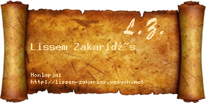 Lissem Zakariás névjegykártya